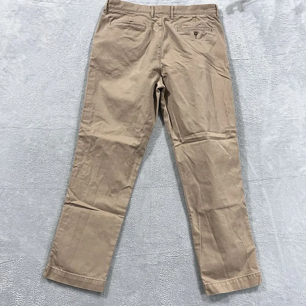J Crew Pants Mens 34x29.5* Tan Classic Fit Chinos‎ Preppy Casual 100% Cotton